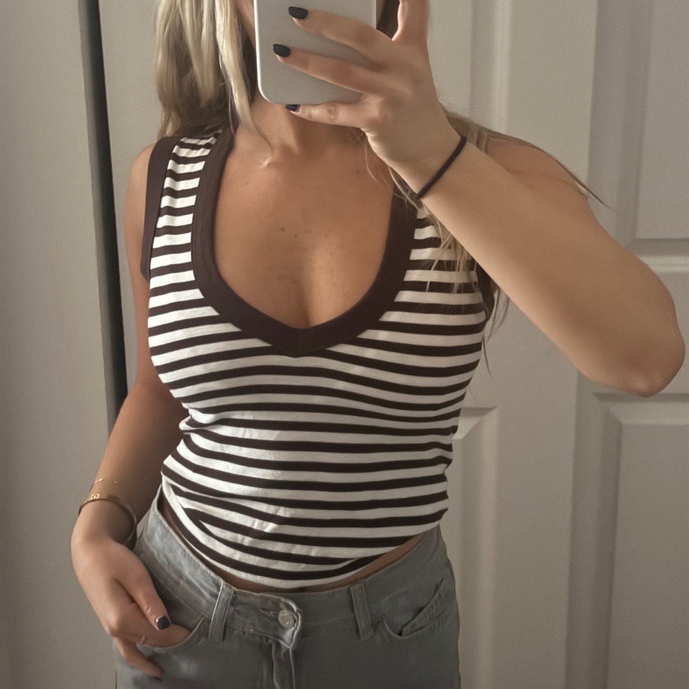 Striped Black and White Top
